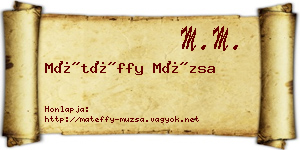 Mátéffy Múzsa névjegykártya